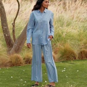 Jenni Kayne Bianca Pant Vintage Blue Stripe Size S